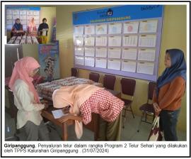 Penyaluran Telur Minggu ke-9 Program 2 Telur Sehari dari BKKBN DIY oleh TPPS Giripanggung